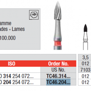 BUR RA TC46 0.23 FLAME P-CUT 1pcs