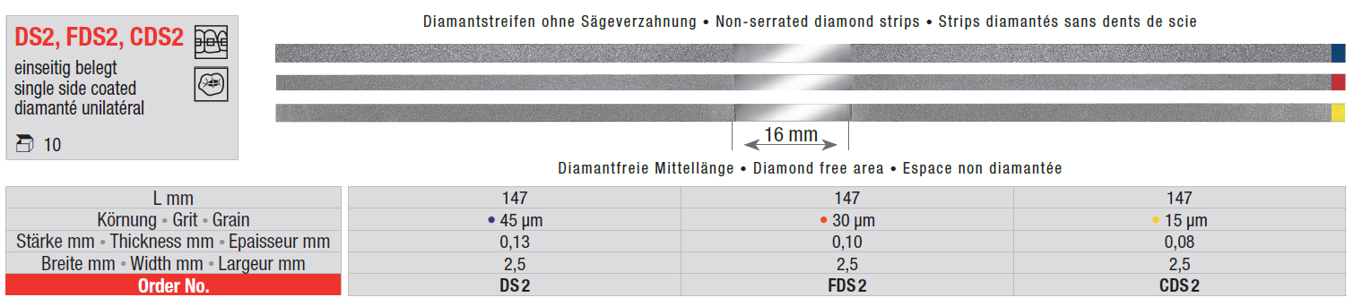 DIAMOND IPR STRIP NON SERRATED