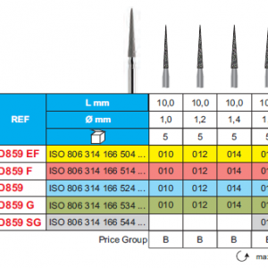 DIAMOND BUR FG 859 NEEDLE 5pcs STODDARD