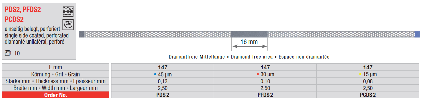 DIAMOND IPR STRIP NON SERRATED PERFORATED