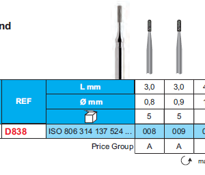 DIAMOND BUR FG 838 ROUND END CYLINDER 5pcs STODDARD
